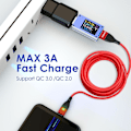 Miniatyrbilde 3 av 5: FONKEN Magnetisk Kabel Type C Kabel Micro USB Hurtigladekabel Magnet Hurtiglading Datakabel[HK] 2M Cable no Plug black