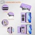 Miniatyrbild 5 av 5: Plånboksfodral med dragkedja PU-läder för ZTE Blade A75 5G / Nubia Focus[HK] Purple