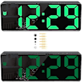 Miniatyrbillede 3 af 3: Digitalt vækkeur, stort LED-display, spejlur med snooze-funktion og lysstyrkejusterbar USB-opladningsforbindelse vækkeur[HkkK]