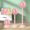 Miniatyrbillede 5 af 5: Bærbar Sokkelventilator - Sammenklappelig Stående Ventilator[HK] Pink