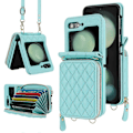 Miniatyrbillede 1 af 5: Til Samsung Galaxy Z Flip 6 Wallet Case med Kortholder og Justerbar Rem, Stilfuld Robust Stødsikker Læder Case[HK] For Galaxy Z Flip 6 Green
