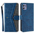 Miniatyrbild 1 av 5: För Motorola Edge 50 Pro 5G Fodral Splitsning Sömnad Läder Flip Skyddande Skal[HK] Blue