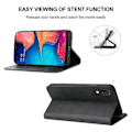 Miniatyrbillede 4 af 5: Til Samsung Galaxy A20e Magnetisk Lukning Læder Telefon Cover[HK] Black