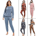 Pikkukuva 3 / 5: Talviset lämpimät pyjamaset plusfleece-yläosa ja housut pyöreällä kauluksella, pehmeä pyjamasetti -jie[HK] Blue L