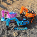 Miniatyrbild 2 av 5: Stor ingenjörsfordonsmodell i plast, grävmaskin, dumper, leksaksbilar för barn, pojkar, utomhus sandspel[HK] blue-C