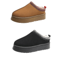Miniatyrbild 4 av 5: Dam Moccasins Tofflor Pälsfodrade Varma Vinter Ankelstövlar Slip On Loafer[HK] Brown 37