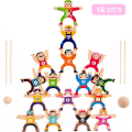 Miniatyrbillede 1 af 5: Træstabling Legetøj, 16 Stykker Cirkus Hercules Cirkus Cirkus Sammenlåsende Legetøj, Balance Blok Pædagogisk Legetøj Til Børn 3 - 6 År Gamle[HK]