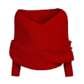 Miniatyrbilde 1 av 5: Kvinner Strikket Genser Topper Skjerf Med Erme Wrap Vinter Varmt Sjal Skjerf[HK] RED