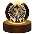 Miniatyrbillede 1 af 5: LED Krystal Bordlampe USB 3D Måne Galaxy Globe Natlampe Børn Julepynt Gave[hk] ferris wheel