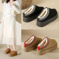 Miniatyrbilde 3 av 5: Dame Moccasins Tøfler Pelsforet Varme Vinter Ankelstøvler Slip On Loafer[HK] Black 41