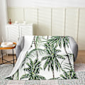 Miniatyrbillede 1 af 5: Palm Tree Fleece Tæppe, Helårs Palm Leaf Sengetæppe Botanisk Natur Fuzzy Tæppe Til Seng Sofa, Soveværelse Plys Tæppe Leaf Bra[HK] 60x50in 150x125cm