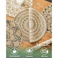 Pikkukuva 2 / 5: IC Boheemi PVC Pyöreä Tabletti Ruokapöydälle, 6 kpl, Mandala Tabletti Pestävä Lämmönkestävä Tabletti Juutti Retro Pöytä (E)[HK]