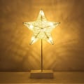 Miniatyrbillede 1 af 5: Dekorativ bordlampe, julstjerne natlampe snoet bomuldstråd varm LED-pære til soveværelse, batteridrevet lampe til bord, hvid