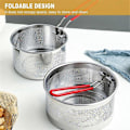 Miniatyrbilde 5 av 5: Fritekurv, Pastakurv i rustfritt stål, Frityrkurv med langt håndtak, for gryte, Rund mat[HK] Silver White