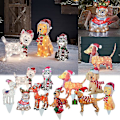 Miniatyrbilde 4 av 5: 2D Jul Hund Med LED-Lys Hagedekorasjon Med Akryl Hagepinne[HK] Q8