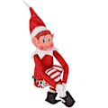 Miniatyrbild 2 av 5: 12\" Pojk / Flicka Busstreckande Jultomtar På Visningshyllan Rekvisita Jul Plysch Leksak Röd Vit Pojk Tomte