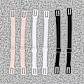Miniatyrbilde 3 av 3: 4 par BH-stroppklips elastisk sklisikker stroppholder (svart hudfarget hvit rosa)[HK]