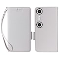 Miniatyrbild 1 av 5: För XREAL Beam Pro Fodral Litchi Textur PU Läder Plånbok Flip Telefonfodral [HK] White