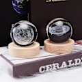 Miniatyrbillede 4 af 5: LED Krystal Bordlampe USB 3D Måne Galaxy Globe Natlampe Børn Julepynt Gave[hk] moon