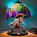 Miniatyrbillede 2 af 5: Maleri Glas Svampe Bordlamper Bohemian Harpiks Svampe Bordlampe Natlampe Til Hjem Og Kontor[HK] Octopus Desk Lamp
