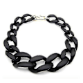 Miniatyrbillede 2 af 4: Vintage Resin Lackingone Akryl Krave Chunky Choker Statement Bib Kæde Halskæde Vedhæng black