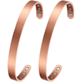 Miniatyrbillede 1 af 5: Kobberarmbånd til mænd og kvinder 99,9% rent kobberarmbånd 17,3 cm justerbart med 8 magneter (enkelt design) [HK] Copper 2
