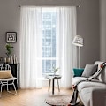 Miniatyrbillede 3 af 5: Tyldgardiner med flæser i linnedoptik, transparent [HK] White
