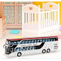 Miniatyrbillede 5 af 5: Mini dobbeltdækkerbus modellegetøj til børn med lys og musik (hvid)[HK]
