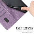 Miniatyrbillede 4 af 5: Til Samsung Galaxy M35 5G Etui Prægede Linjer Læder Telefon Cover Bogstil Foldbart Stativ[HK] Style B Multicolor