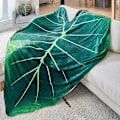 Miniatyrbillede 1 af 2: HKK Super blød kæmpe blad tæppe til seng sofa plante tæppe boligindretning kaster varmt sofa håndklæde
