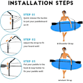 Miniatyrbild 3 av 5: Bärrem för Paddleboard, Kraftig Justerbar Bärsele för Paddleboard Förvaringsslinga Axelrem för Stand Up Surf, Surfbräda, SUP, Longboard, [HK]