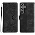 Miniatyrbillede 1 af 5: Til Samsung Galaxy S24 Mobiltelefon Cover Præget PU Læder Wallet Stand Anti-Drop Cover[HK] Style A Multicolor