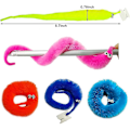 Miniatyrbild 4 av 5: 12/24 st Twisting Worm Magiska Leksaker Festpresenter Fuzzy Worm On A String Jul Halloween Trollkarl Nytt Konstigt Trick Leksaker För Barn[HK] 12 pcs
