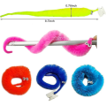 Miniatyrbillede 4 af 5: 12/24 stk. Twisty Worm Magiske Legetøj Festartikler Fuzzy Worm On A String Jul Halloween Troldmand Ny Mærkelig Trick Legetøj Til Børn[HK] 6 pcs