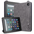 Miniatyrbilde 5 av 5: For Amazon Fire HD 8 (2024)/(2020) Deksel Håndstropp Støtte Lær Tablet Cover[HK] Style B Multicolor