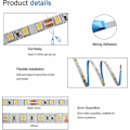 Miniatyrbillede 3 af 5: HKK 12v LED-strimmel, 1 cm bred, 3000k LED-strimmel 5m varm hvid 2835 Ip65 120 LED'er/m, i alt 600 LED'er LED-lysbånd til soveværelse, køkkendekoration