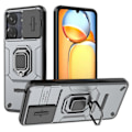 Miniatyrbilde 1 av 5: For Xiaomi Redmi 13C/ Poco C65 4G Deksel Stativ Telefondeksel med Skyvelinsedeksel[HK] Grey