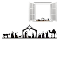 Miniatyrbild 5 av 5: Julkrubba Ljusstake Metall Silhuett Trä Ljusstake Jesu Födelse Ornament Julgåvor Hantverk Heminredning[HK]