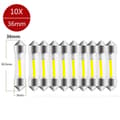 HK 31/36/39/41mm 12vC5W dobbelhodebil SMD Feiteng COB LED innvendig belysning, hvit 10pcs 36MM