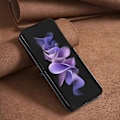 Miniatyrbillede 3 af 5: til Samsung Galaxy Z Flip 6 Etui Læder Flip Etui til Mænd Kvinder, Anti-ridse Holdbart Beskyttende Telefon Etui til Samsung Galaxy Z Flip 6[HK] black