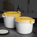 Miniatyrbilde 2 av 5: Bærbar mikrobølgeovn riskoker multifunksjonell damper 2800ml isolasjon lunsjboks dampende Ut[HK] WhiteYellow