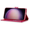 Miniatyrbild 2 av 5: LC.IMEEKE Fodral till Samsung Galaxy S25 Kalvtextur PU Läder Ställ Plånbok Mobilskal - Grå[HK] Rose Multicolor