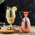 Miniatyrbillede 2 af 5: Smuk Comy Ananas Cocktail Kop 304 Rustfrit Stål Ananas Cocktail Krus Bar Fest Tilbehør Rose Guld[HK] Silver