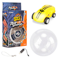 Miniatyrbillede 3 af 3: Mini High Speed Legetøjsbil Micro Racer Stunt Biler 360 Graders Roterende Lomme Racer Lys i Mørket[HK] Yellow