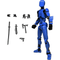 Miniatyrbild 1 av 5: T13 Actionfigur, Titan 13 Actionfigur med 4 typer av vapen och 3 typer av händer, T13 3D-utskriven multiledsad Actionfigur[HK] Blue-Black