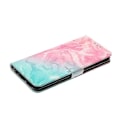 Pikkukuva 5 / 5: Huawei Y6p -puhelimelle värillinen marmorikuvioinen vaakasuuntainen PU-nahkainen suojakotelo [HK] Pink Green Marble