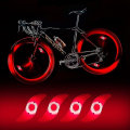 Pikkukuva 1 / 5: HK 4 x LED-pyöränvannevalo, vedenpitävä LED-pyöränvannevalo, jossa on 3 vilkkuva tilaa LED-pyöränvannelamppu Red
