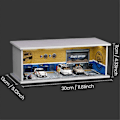 Miniatyrbillede 3 af 5: 1/64 Diorama Bilgarage Model LED Belysning By Biludstillingslokale Scene til Miniaturer Køretøjer Display Model Samlet Park[HK] As Shown