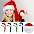 Miniatyrbild 2 av 5: Jultomteluva Lång Sammetsjultomteluva Vintervarm Kostym Julpartytillbehör för Cosplayfester Scenframträdanden[HK] Red M