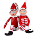 Miniatyrbild 1 av 5: 12\" Pojk / Flicka Busstreckande Jultomtar På Visningshyllan Rekvisita Jul Plysch Leksak Röd Vit Pojk Tomte